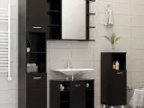 Badeværelsesskab 30x30x179 cm spånplade sort
