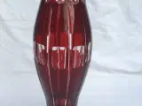 Rød krystal glas vase