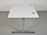 Hæve-/sænkebord med ny hvid plade og alugråt stel, 160 cm. - 2