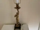 Vintage antik bordlampe i marmor og messing