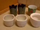 Zink- og keramik/porcelænsurtepotter