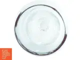 Hvid glasvase med rød kant  (str. 25 x 7 cm) - 2