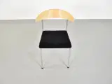 Kinnarps riff konferencestol med nyt sort polster på sædet og ryg i bøg, sorte fødder - 5