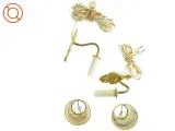 Messing vintage væglamper med retro stofskærme (2 stk) (str. Lampeskærmen 13 cm) - 3