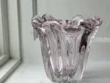 Kraftig glasvase, lyserød - 3