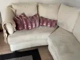 hvid nubruck læder hjørnesofa - 2