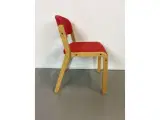 Duba konferencestol i bøg, med rød sæde og ryg - 4