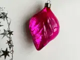 Vintage julekugle, semitransparent pink/orange blad - 2