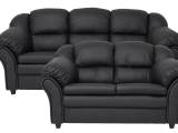 Lissabon 3+2 pers. sofasæt - Sort tekstillæder