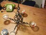 Lysekrone 4 arme stearin/olie