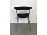 Efg bondo konferencestol med alcantara polstret sæde, grå stel, nymalet sort ryglæn med lille armlæn - 3