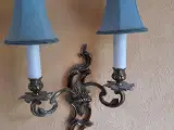 2 armet messing lampe
