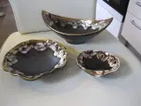 3 stk. glaserede keramik skåle 
