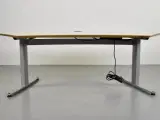 Hæve/sænkebord med boomerang formet plade i birk - 2