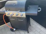 Gas grill med 4 brænder + side blus
