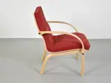 Farstrup loungestol i bøg med rødt polster - 4