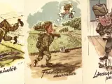 Soldaterpostkort med tegninger af Steff