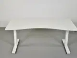 Scan office hæve-/sænkebord med hvid plade og hvidt stel, 160 cm.