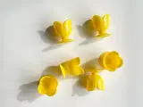 Retro æggebægre, gul plast, 6 stk samlet - 2
