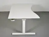 Scan office hæve-/sænkebord med hvid plade og hvidt stel, 160 cm. - 4