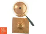Gammelt messing fondue sæt (str. 20x18,5 og 17 x21 cm) - 5