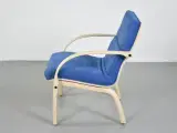 Farstrup loungestol i birk med blåt polster - 2