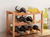 Vinreol til 12 flasker massivt valnøddetræ