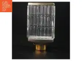 Glas vase karaffel med metal top og bund (str. 19 x 11 x 7 cm) - 2