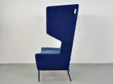 Borg loungestol med høj ryg, i blå farver - 4