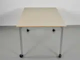Zeta konference-/mødebord med beige plade og alugrå ben, på hjul - 3