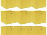 Opbevaringskasser 10 stk. 32x32x32 stof gul