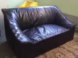Lædersofa sort, 2 pers. 