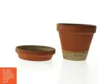 Lerkrukke med underskål (str. Ø. 13 cm. længde, 12 cm) - 2