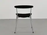 Efg bondo konferencestol med nyt sort polster, grå stel, nymalet sort ryg med lille armlæn - 3
