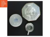 Vintage kinesisk Porcelænsservice med landskabsmønster (str. Tallerken, 13 cm. skål, 8 cm. kande 8 cm) - 5