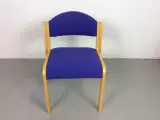 Duba konferencestol i bøg, med blå/lilla sæde og ryg - 2