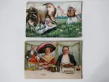 Postkort, 2 sjove gamle postkort