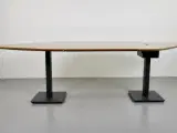Mødebord med bordplade i eg og antracit søjleben - 2