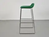 Barstol med grønt polster og krom stel - 3