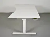 Scan office hæve-/sænkebord med hvid plade og hvidt stel, 160 cm. - 2