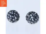 Sølv ørestikker med krystal perler (str. 20 mm) - 2