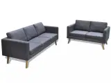 Sofasæt 2-pers. og 3-pers. sofa stof mørkegrå