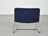 Martela softx loungestol med blåt polster og krom stel - 3
