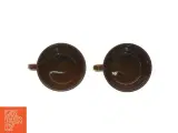 Brune keramik krus med blomstermotiv (str. 12 x 10 x 6 cm) - 2