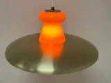 Pendel Orange glas, Champagnefarvet skærm - 2