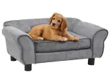 Hundesofa 72x45x30 cm plys grå