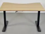 Scan office hæve-/sænkebord med ege-laminat og mavebue, 120 cm. - 3