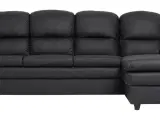 Lissabon ch. sofa - 4 pers. højre - Sort tekstillæder