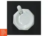 Hvid porcelæns marmeladekrukke med låg og ske (str. 9 x 8 cm) - 4