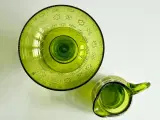 Opsats og kande, grønt glas, sæt - 3